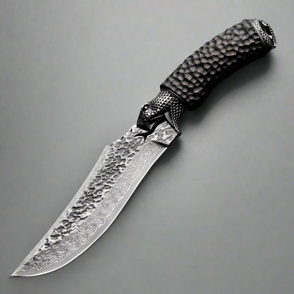 Japanese Damascus Steel Survival knife with Ergonomic Handle - Artistic Knives