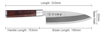 Kawa Mamoru  (河鎮) | Hezhen 180mm professional fish head Kitchen knife - Artistic Knives