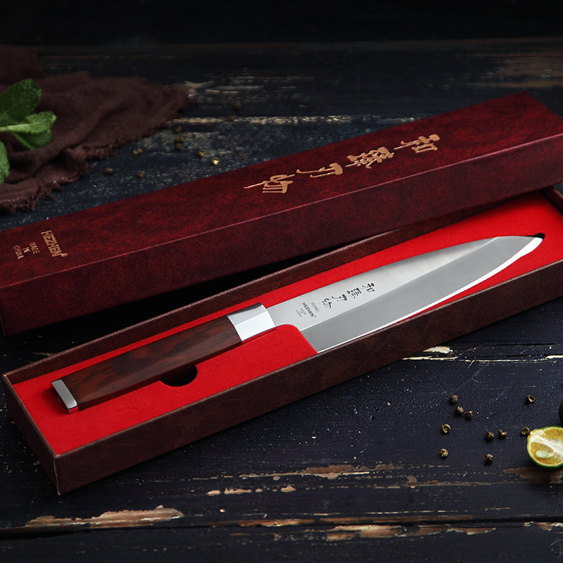 Kawa Mamoru  (河鎮) | Hezhen 180mm professional fish head Kitchen knife - Artistic Knives