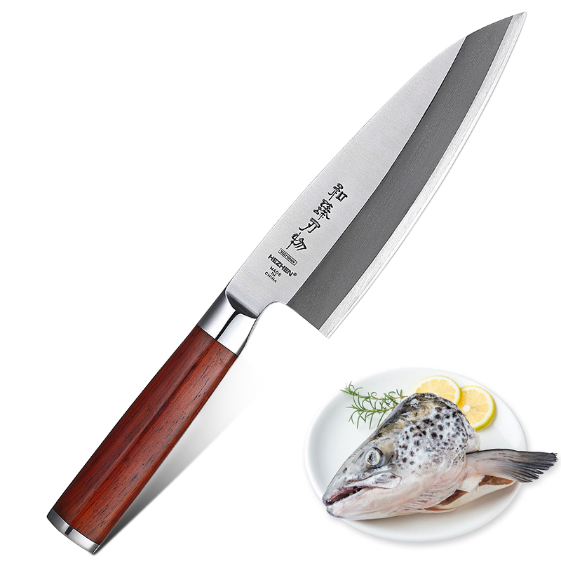 Kawa Mamoru  (河鎮) | Hezhen 180mm professional fish head Kitchen knife - Artistic Knives