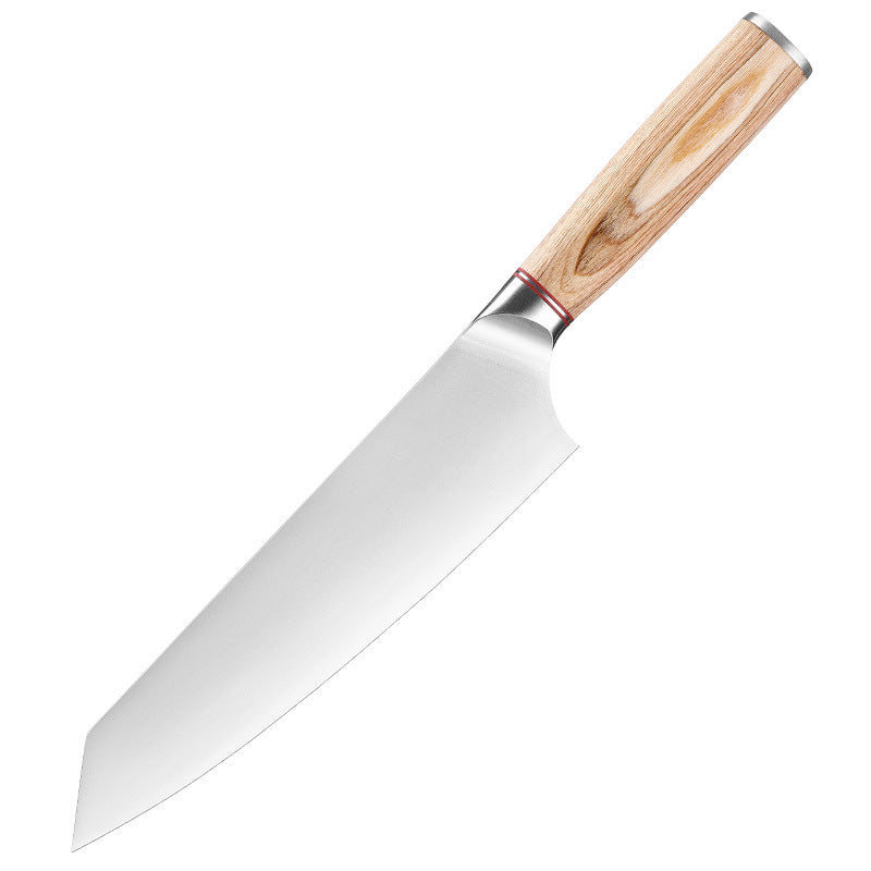 An 8-inch kitchen knife with a stainless steel blade and a wooden handle. Blade length: 20.5 cm, handle length: 13 cm.